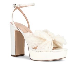 Loeffler Randall Pleated Knot Platform, pearl / white , US 7.5